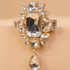 Safawala Gold Crystal Designer Brooches | Groom Turban Pagdi Sherwani Wedding Accessory