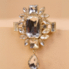 Safawala Gold Crystal Designer Brooches | Groom Turban Pagdi Sherwani Wedding Accessory