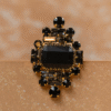 Safawala Black Stone Designer Brooches | Groom Turban Pagdi Sherwani Wedding Accessory