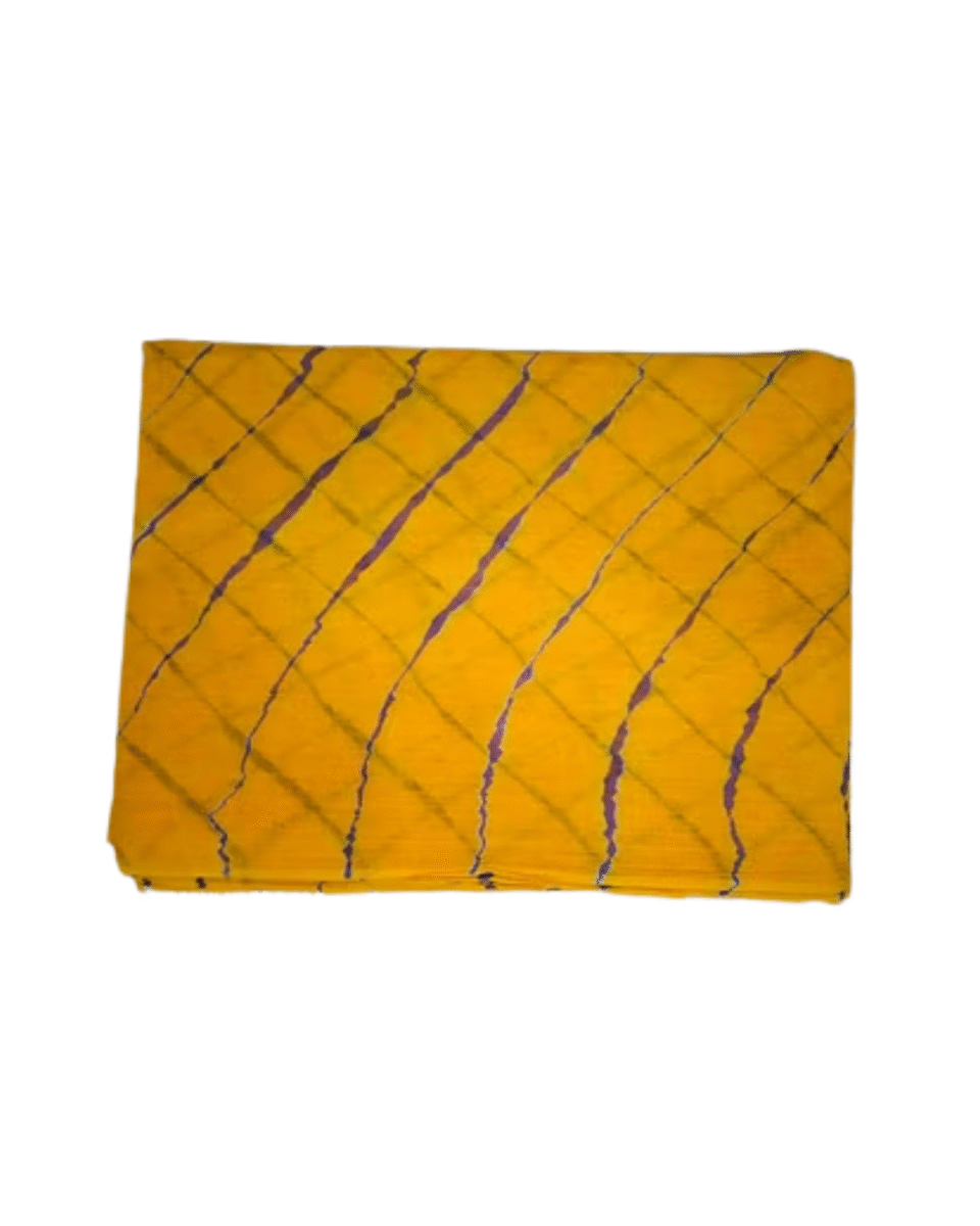 Safawala Yellow Criss-Cross Pattern Safa Cloth | Traditional Indian Wedding Fabric
