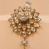 Safawala Golden Kundan Flower Designer Brooches | Groom Turban Pagdi Sherwani Wedding Accessory