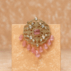 Safawala Pink Crystal Drop Designer Brooches | Groom Turban Pagdi Sherwani Wedding Accessory