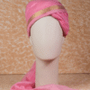 Pink Gold Border Feta Wedding Barati Safa Pagdi Turban | Traditional Indian Guest Wedding Accessory