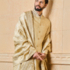 Safawala Golden Brocade Dupatta & Stole | Groom Wedding Sherwani Accessory