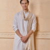 Safawala Ivory Embroidered Wedding Stole | Classic Groom Elegance