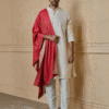 Safawala Red Silk Dupatta & Stole | Groom Wedding Festive Accessory