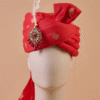 Crimson Zari Feta Groom Safa Pagdi Turban with Brooch & Feather | Traditional Indian Wedding Accessory
