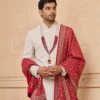 Safawala Red Bandhani Dupatta & Stole | Groom Traditional Wedding Accessory