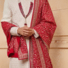 Safawala Red Bandhani Dupatta & Stole | Groom Traditional Wedding Accessory