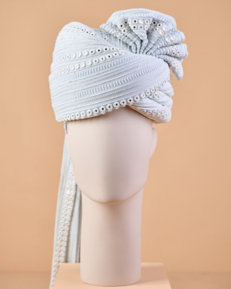 White Wedding Barati Safa Pagdi Turban | Traditional Indian Guest Wedding Accessory