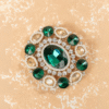 Safawala Emerald Green Oval Designer Brooches | Groom Turban Pagdi Sherwani Wedding Accessory