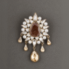 Safawala Kundan Pearl Drop Brooches | Traditional Indian Wedding Safa Accessory