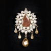 Safawala Kundan Pearl Drop Brooches | Traditional Indian Wedding Safa Accessory