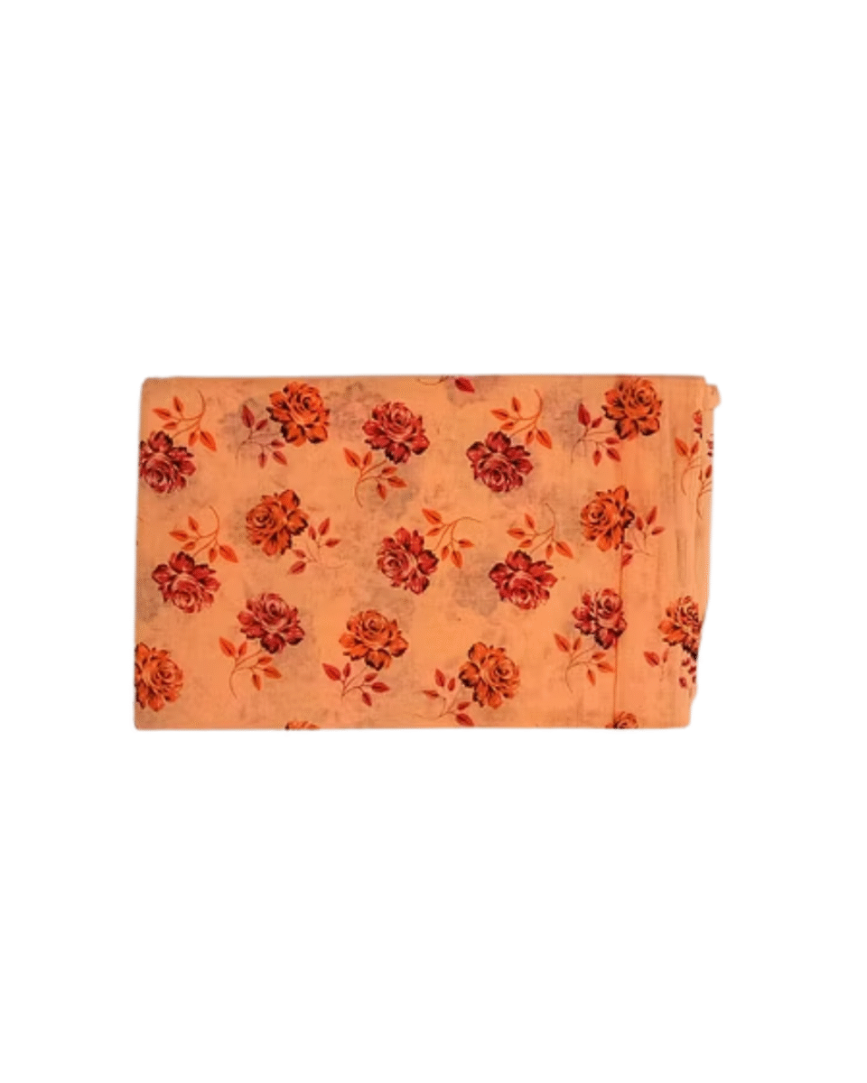 Safawala Peach Floral Printed Safa Cloth | Traditional Indian Wedding Fabric