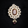 Safawala Green Stone Pearl Brooches | Groom Sherwani Turban Pagdi Wedding Accessory