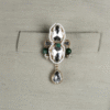 Safawala Silver Green Stone Designer Brooches | Groom Turban Pagdi Sherwani Wedding Accessory