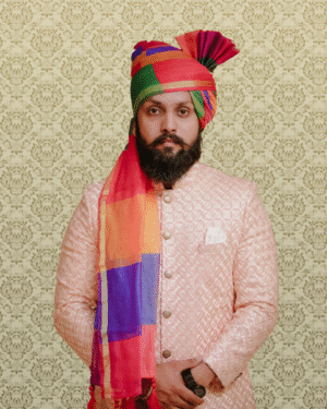 Multicolor Rainbow Wedding Safa Feta Pagdi Turban | Vibrant Indian Groom & Guest Accessory